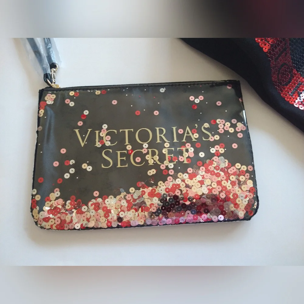 Victoria Secret Tote Bag & Pouch Colorfull Sequins One Size Style #11117941 NWT - Picture 6 of 13